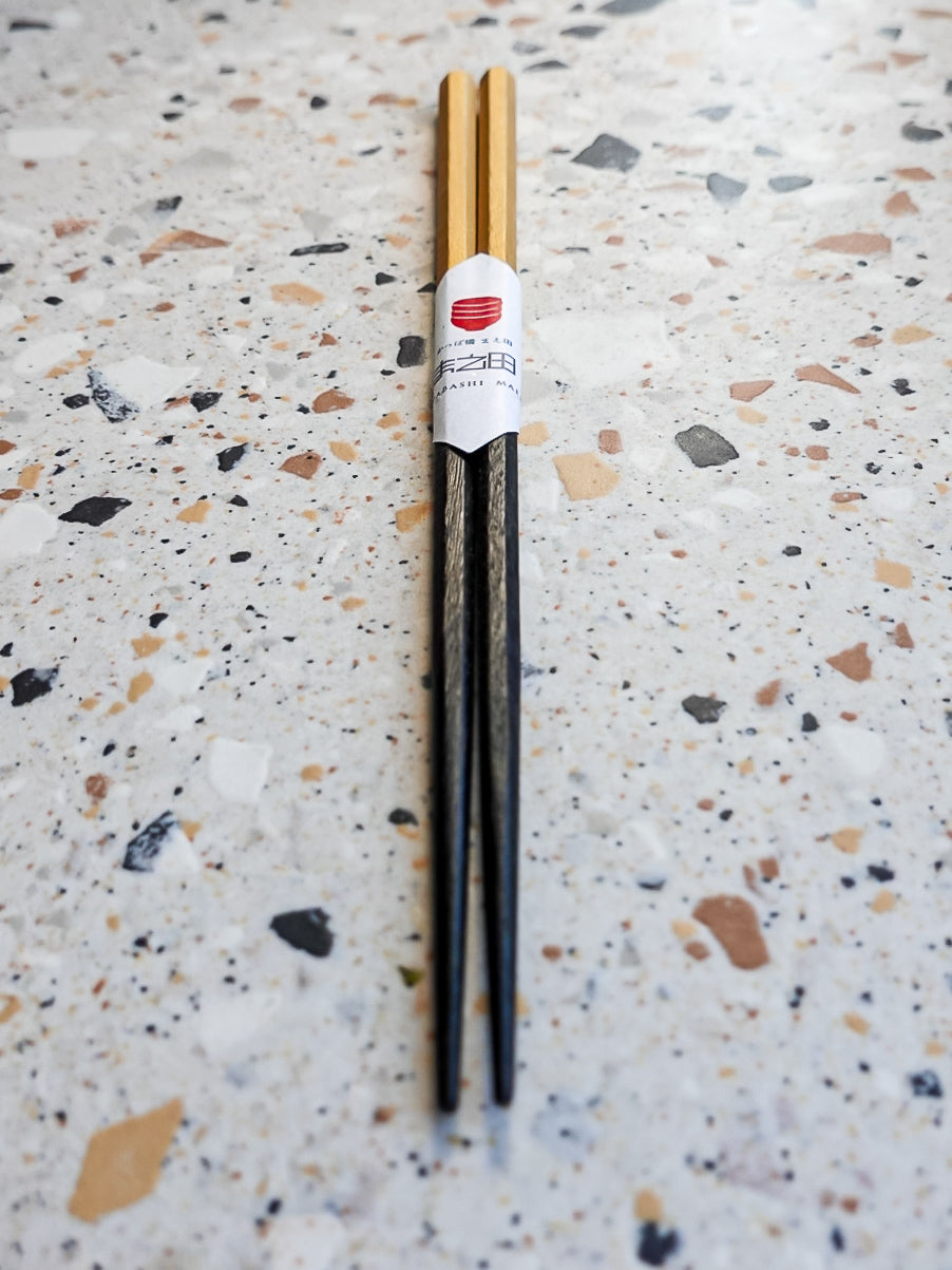 Kappabashi Maeda Gold & Black Wooden Chopsticks